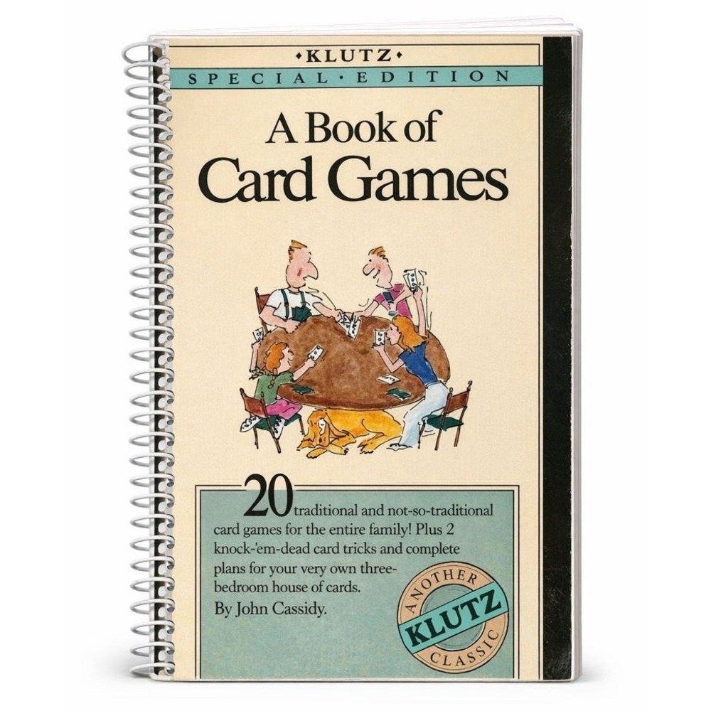 VTG 1990 Klutz Book of Card Games John Cassidy Spiral Bound Retro Activity 90s